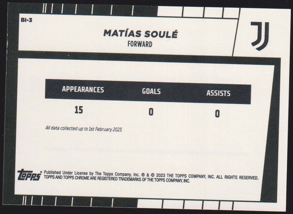 Topps Chrome 2022-23 Matías Soulé Rookie Juventus Parallel Refractor Rare – Bild 2