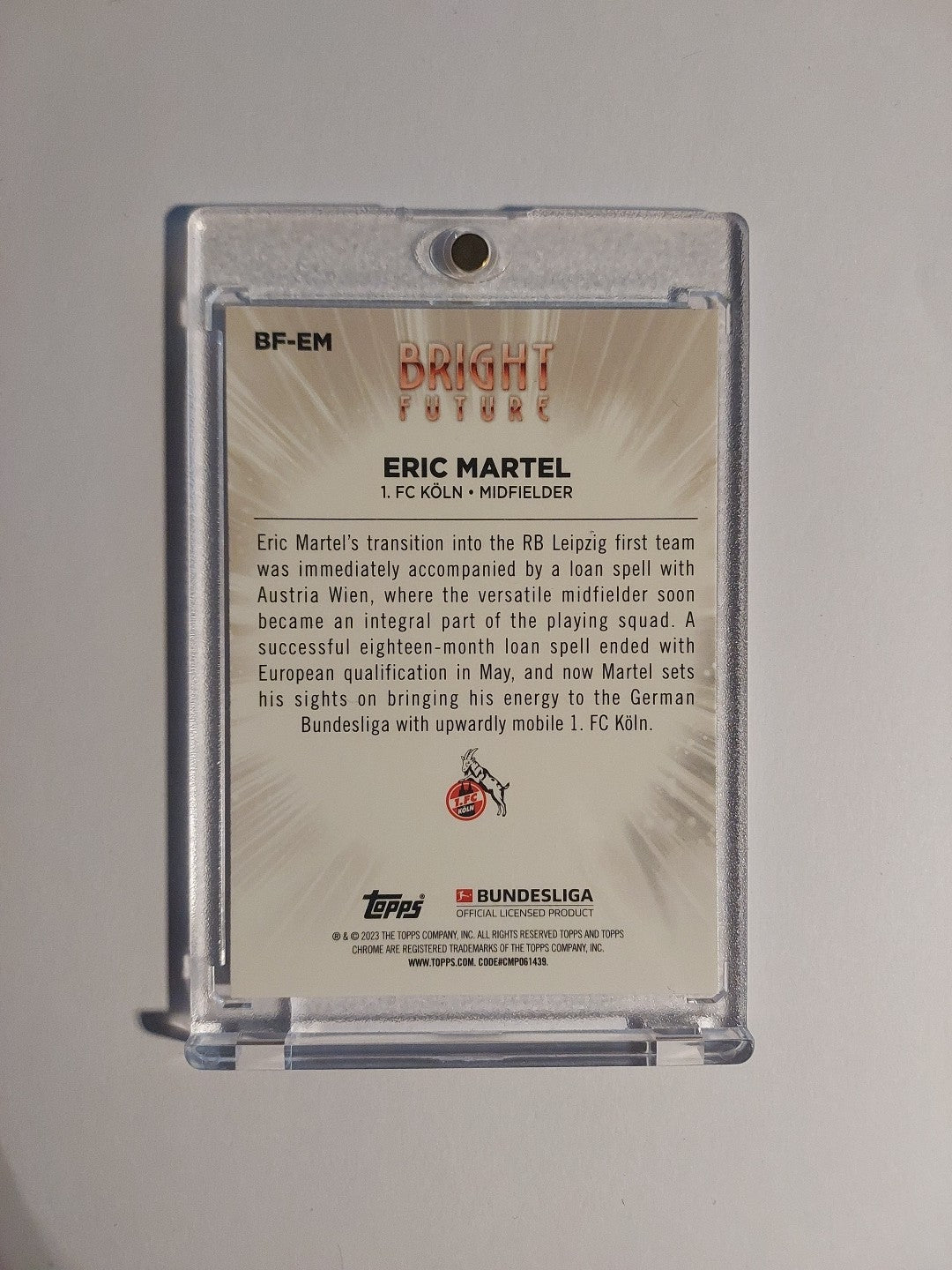 Toops Bundesliga 2022-23 Eric Martel Köln Parallel Refractor Insert Rookie Rare – Bild 2