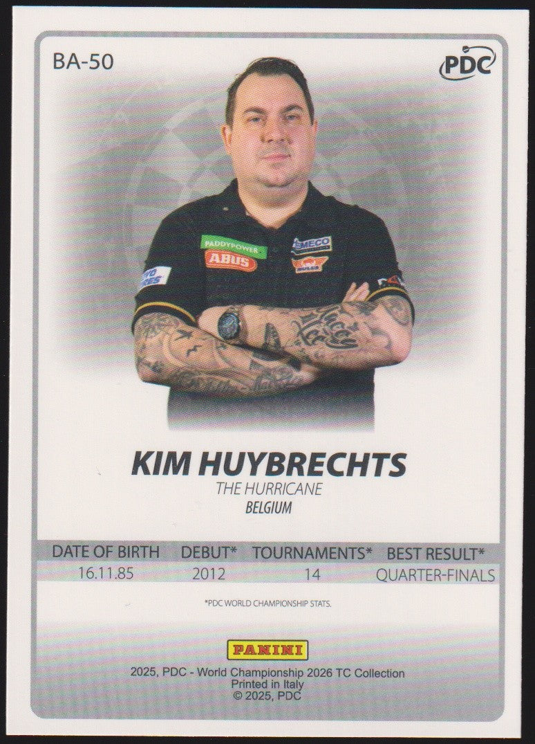 Panini PDC World Championship 2026 Kim Huybrechts Refractor Parallel – Bild 2