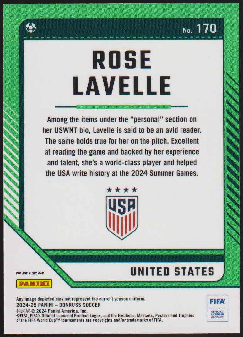 Panini Optic 2023-24 Rose Lavelle United States Parallel Rare Nr. 170 – Bild 2