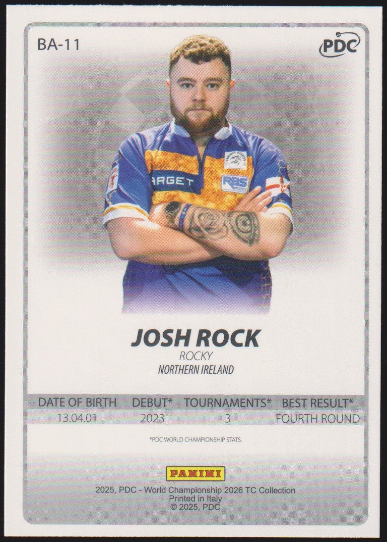 Panini PDC World Championship 2026 Josh Rock "Rocky" Refractor Parallel – Bild 2