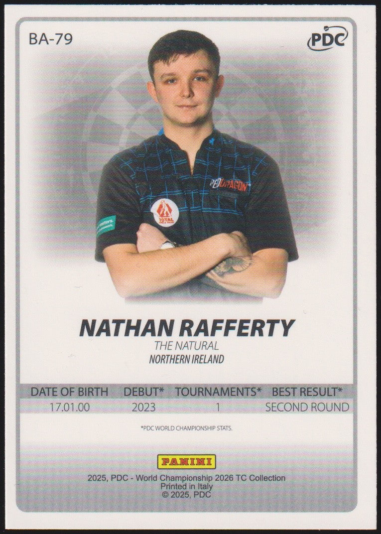 Panini PDC World Championship 2026 Nathan Rafferty Refractor Parallel – Bild 2