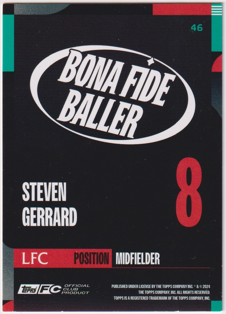 Topps Bona Fide Baller 2023-24 Steven Gerrard Liverpool FC Parallel Rare – Bild 2