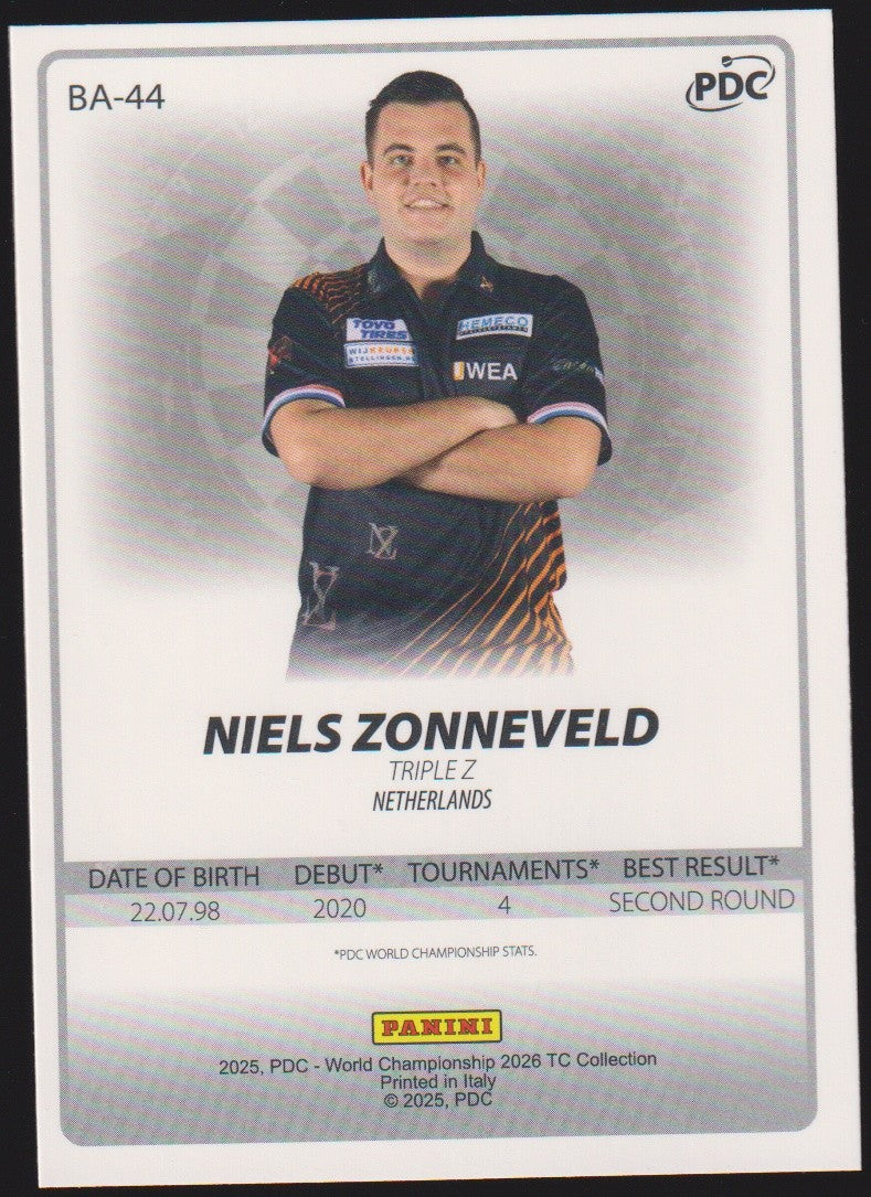 Panini PDC World Championship 2026 NIELS ZONNEVELD "TRIPLE Z" Refractor Parallel – Bild 2