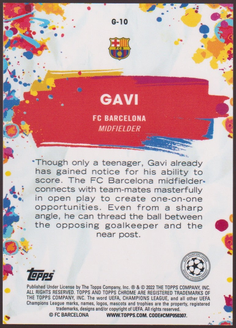 Topps Golazo 2021-22 Gavi Rookie FC Barcelona UEFA Champions League Parallel – Bild 2