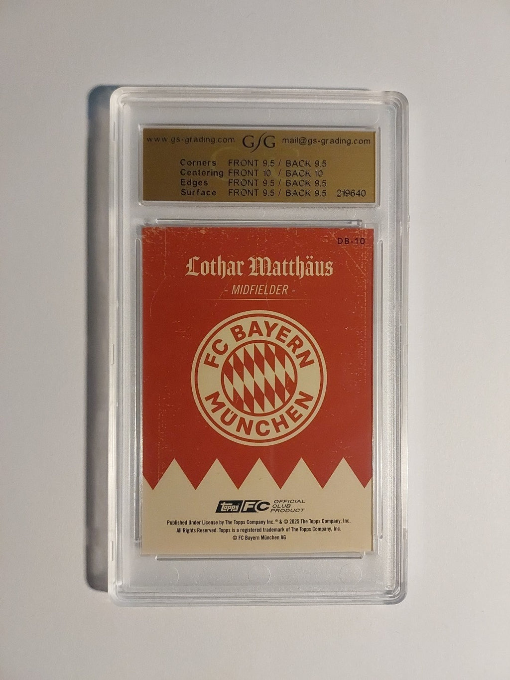 Topps Bayern München Set 2025-26 Lothar Matthäus Parallel 5/10 GSG 9.5 = PSA – Bild 2