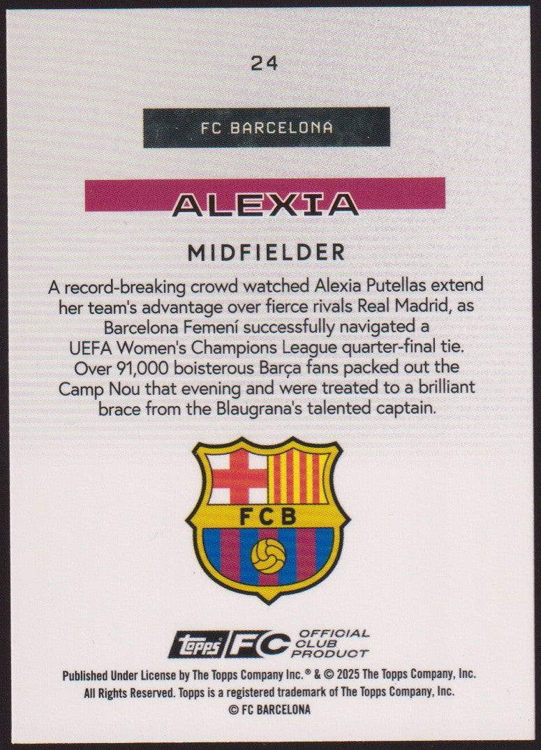 Topps 2024-25 Alexia Putellas FC Barcelona Parallel Rare – Bild 2