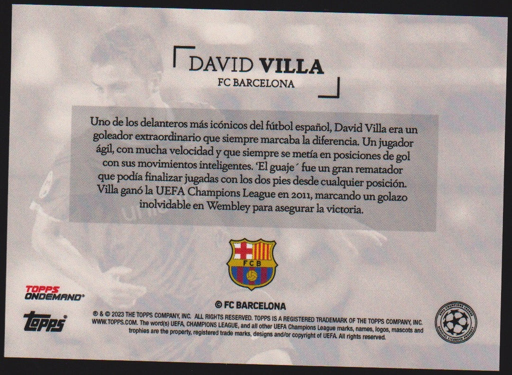 Topps On Demand 2022-23 David Villa FC Barcelona UEFA Champions League Parallel – Bild 2
