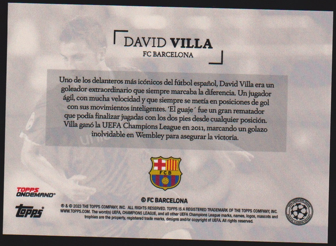 Topps On Demand 2022-23 David Villa FC Barcelona UEFA Champions League Parallel – Bild 2