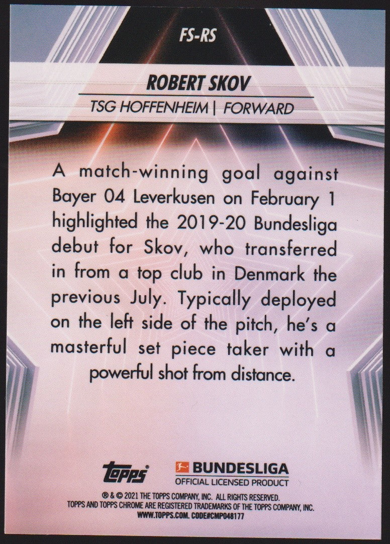 Topps Chrome Bundesliga 2019-20 Robert Skov TSG Hoffenheim Parallel Rare – Bild 2