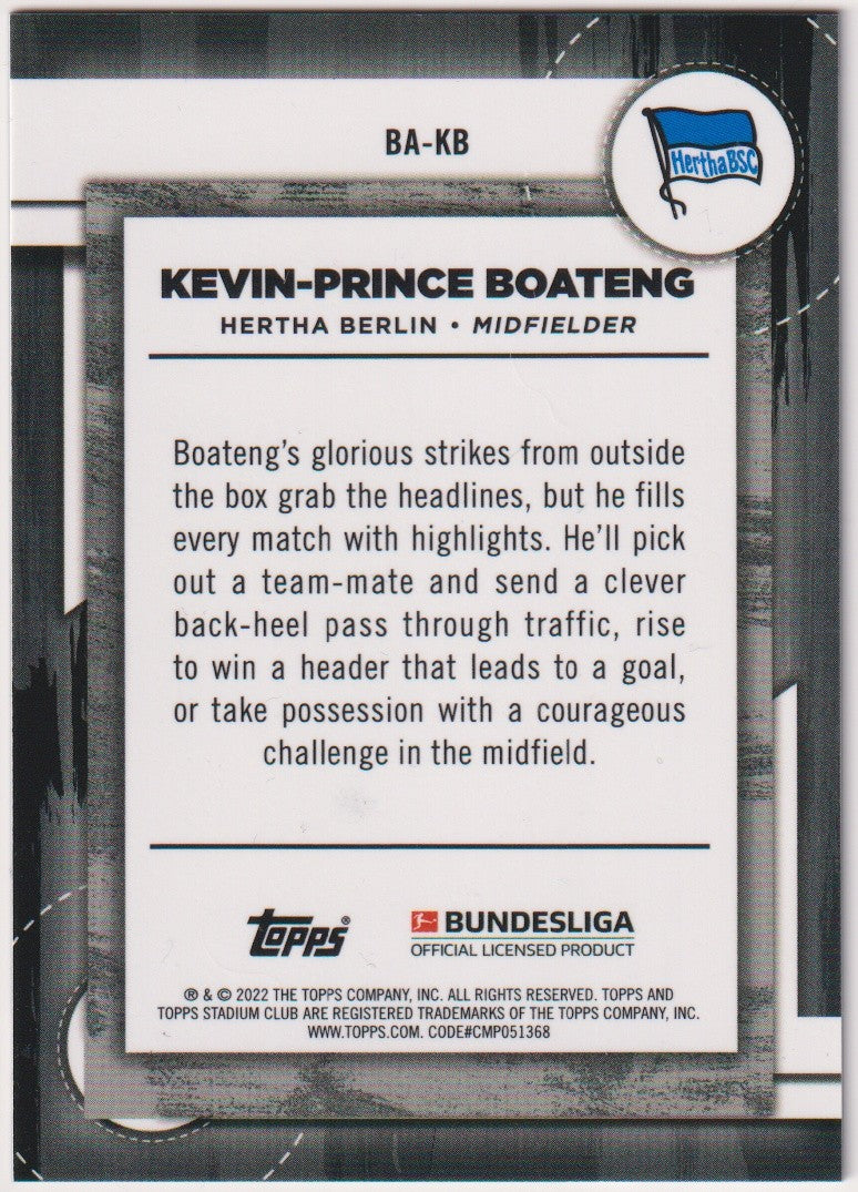 Topps Stadium Club Chrome 2021-22 Kevin-Prince Boateng Hertha Berlin Parallel – Bild 2