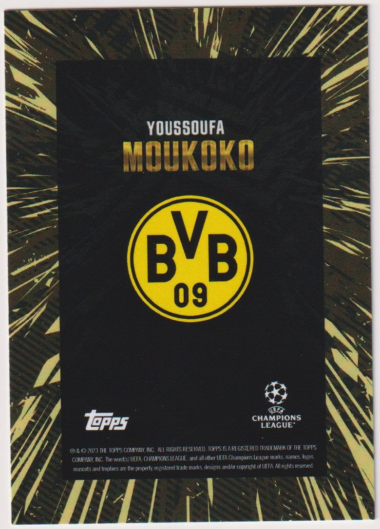 Topps 2022-23 Youssoufa Moukoko Borussia Dortmund Champions League Parallel – Bild 2