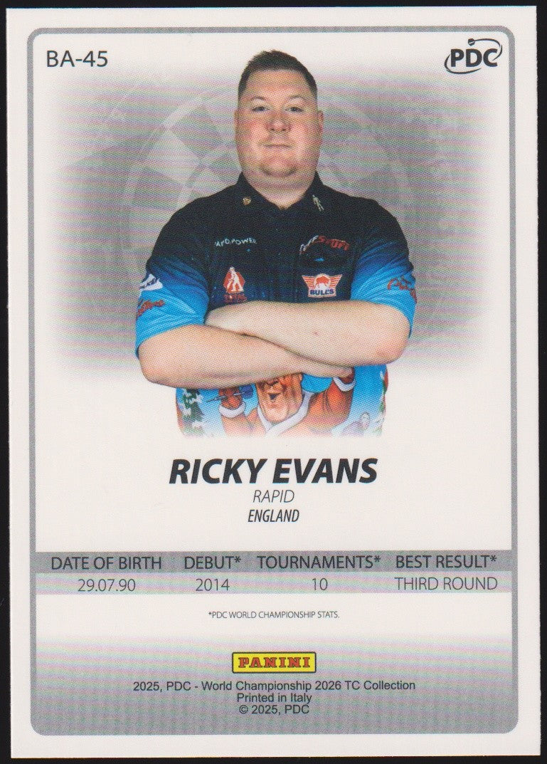 Panini PDC World Championship 2026 Ricky Evans "Rapid" Refractor Parallel – Bild 2
