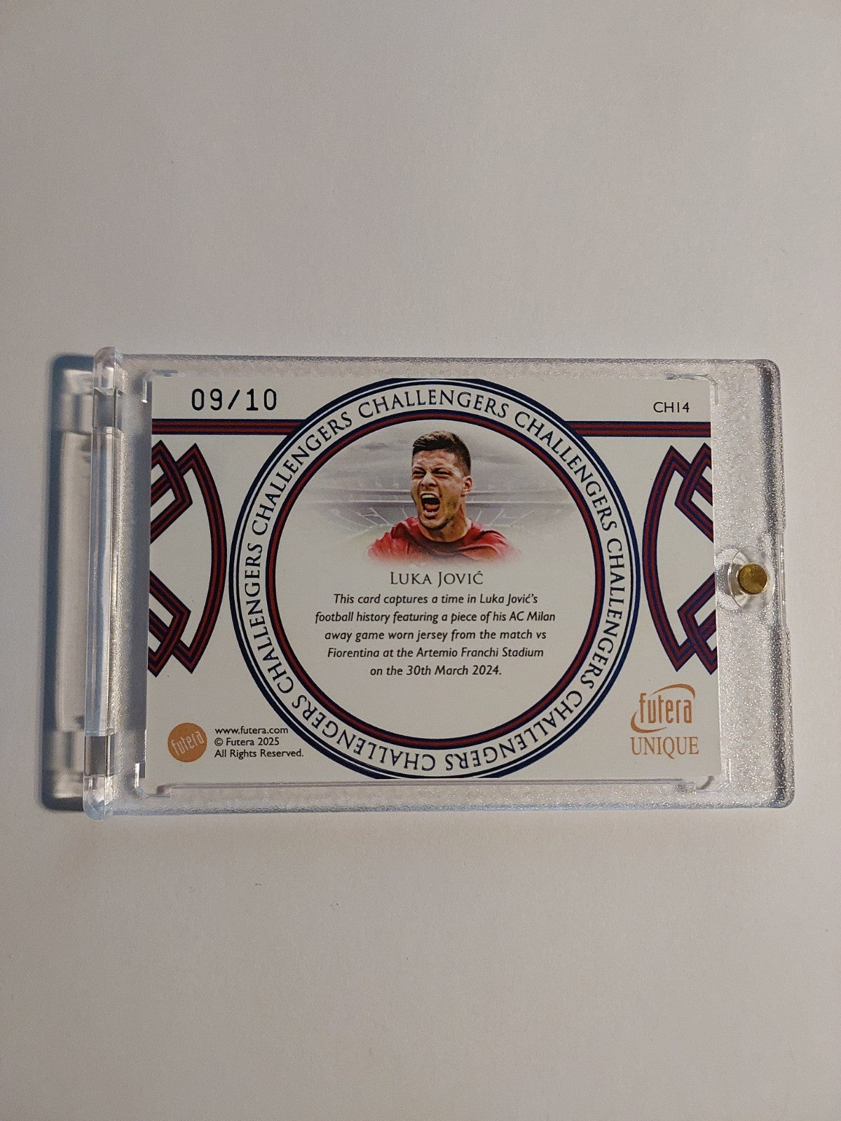 Futera Unique 2025 Luka Jovic Patch Relic AC Mailand Parallel 9/10 Ultra Rare – Bild 2