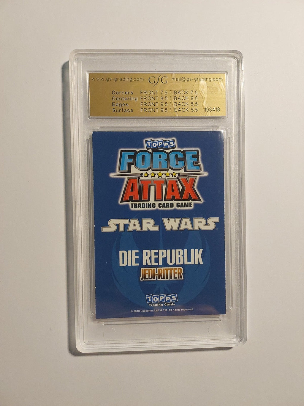 Topps Star Wars 2010 Obi-Wan Kenobi Jedi Republik GSG 6.5 = PSA Force Parallel – Bild 2