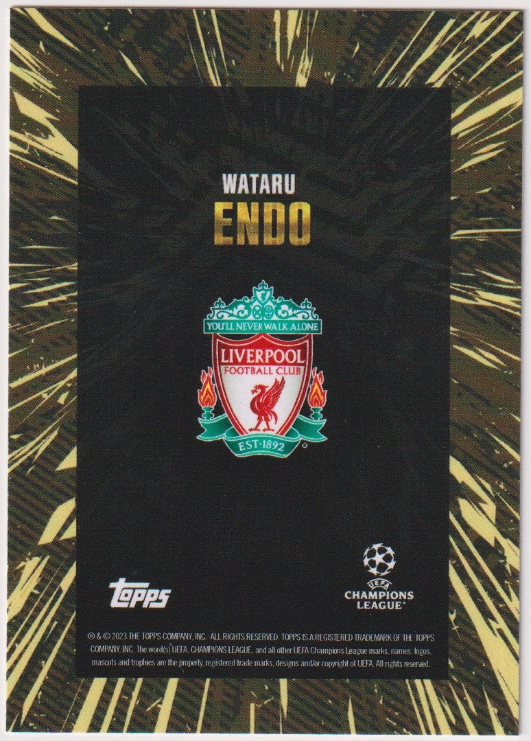 Topps UEFA Champions League Wataru Endo Liverpool Football Club Parallel Rare – Bild 2