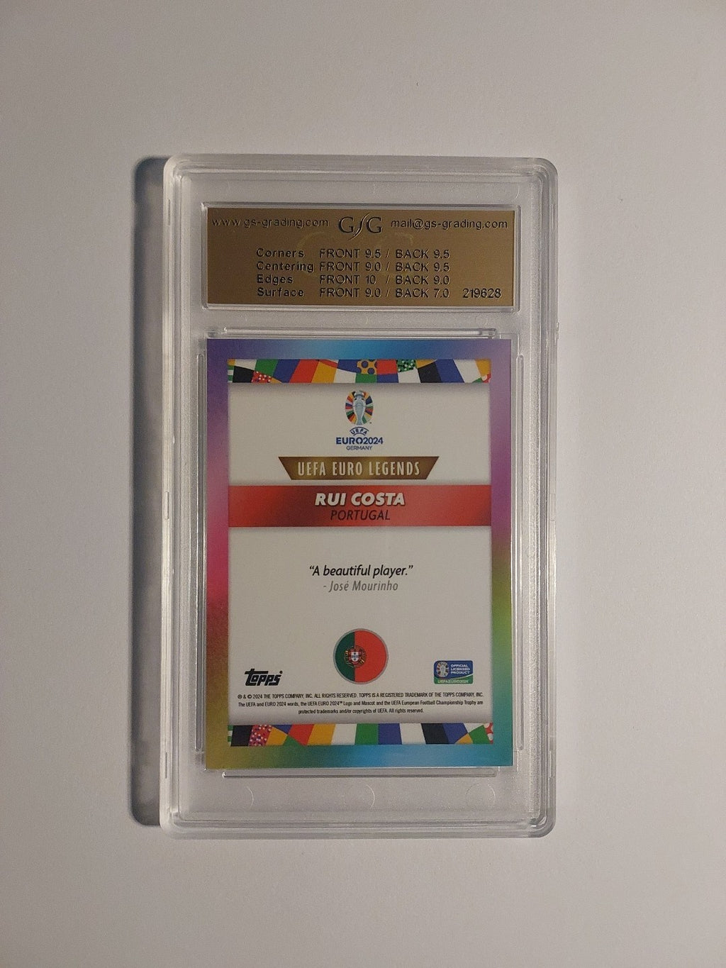 Topps Platinum 2023-24 Rui Costa Portugal Legend Parallel 4/5 GSG 8.5 = PSA Rare – Bild 2