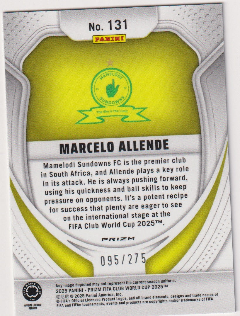 Panini Prizm 2025-26 Marcelo Allende Rookie Mamelodi Sundowns FC FIFA Club – Bild 2