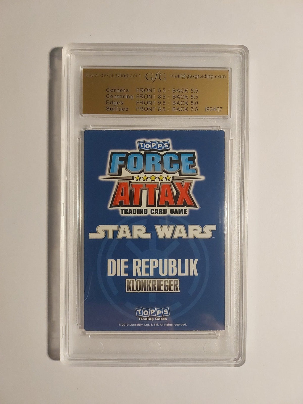 Topps Star Wars 2010 Klonkrieger Boil Republik GSG 6 = PSA Vintage Rare – Bild 2