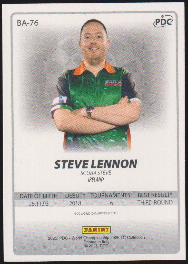 Panini PDC World Championship 2026 Steve Lennon "Scuba Steve" Refractor Parallel – Bild 2