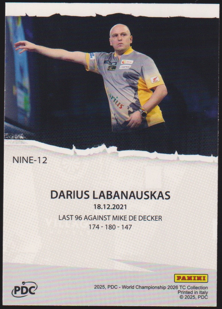 Panini PDC WC 2026 9 Dart Club Darius Labanauskas Refractor Parallel – Bild 2