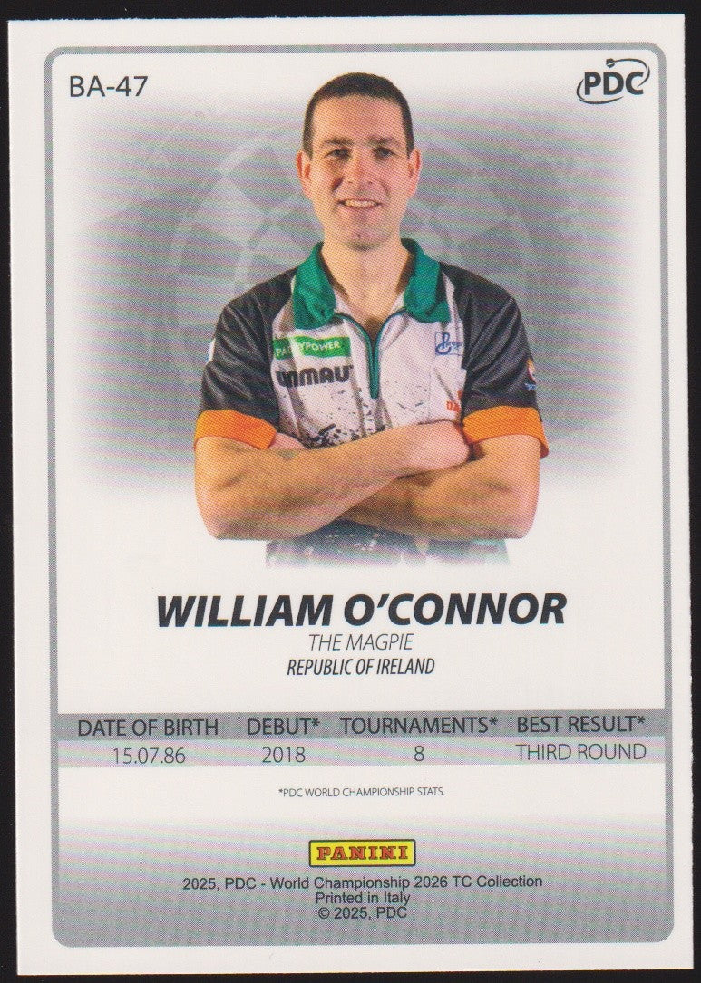 Panini PDC World Championship 2026 William O'Connor Refractor Parallel – Bild 2