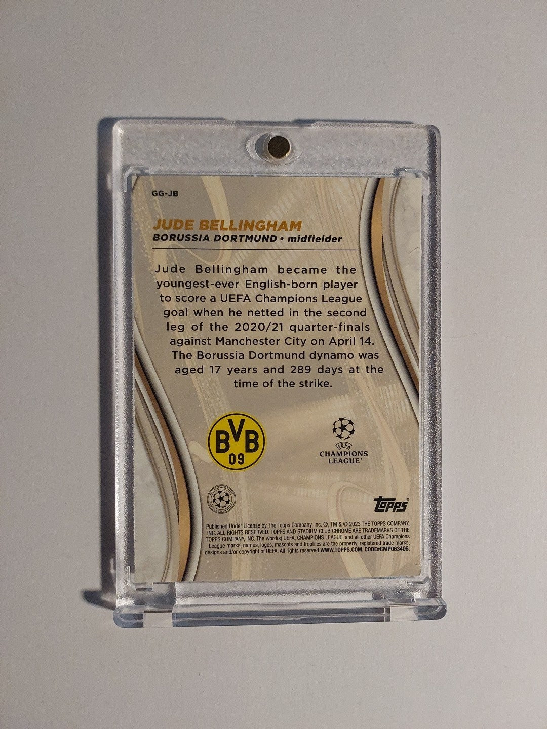 Topps Stadium Club 2022-23 Jude Bellingham Dortmund Parallel Refractor Insert – Bild 2