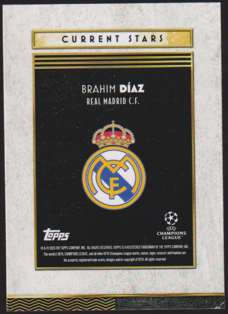 Topps Current 2024-25 Brahim Díaz Real Madrid C.F. Champions League Parallel – Bild 2