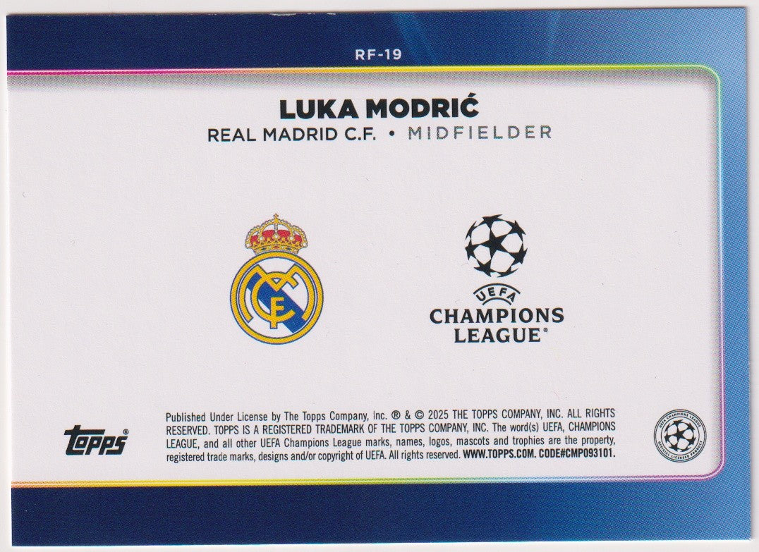 Topps Stadium Club Chrome 2025-26 Luka Modrić Real Madrid C.F. Parallel Rare – Bild 2