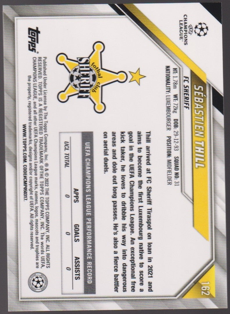 Topps Chrome 2021-22 Sebastien Thill Rookie FC Sheriff Champions League Parallel – Bild 2