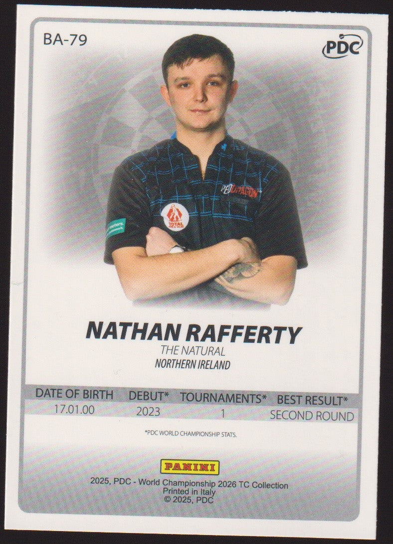 Panini PDC World Championship 2026 Nathan Rafferty Refractor Parallel – Bild 2