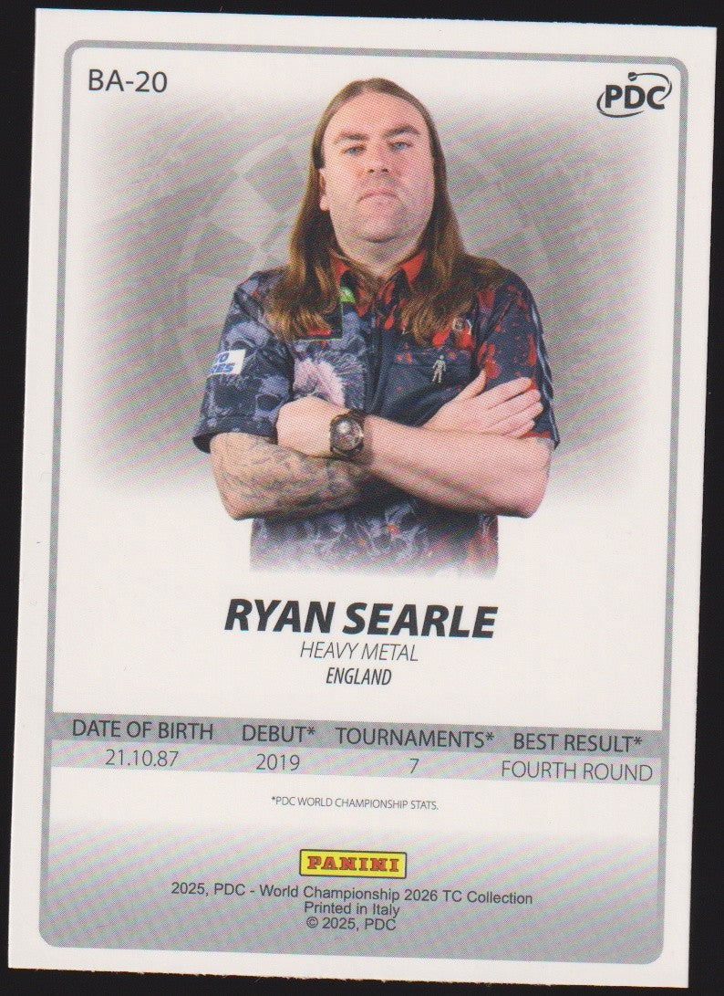 Panini PDC World Championship 2026 Ryan Searle Refractor Parallel – Bild 2