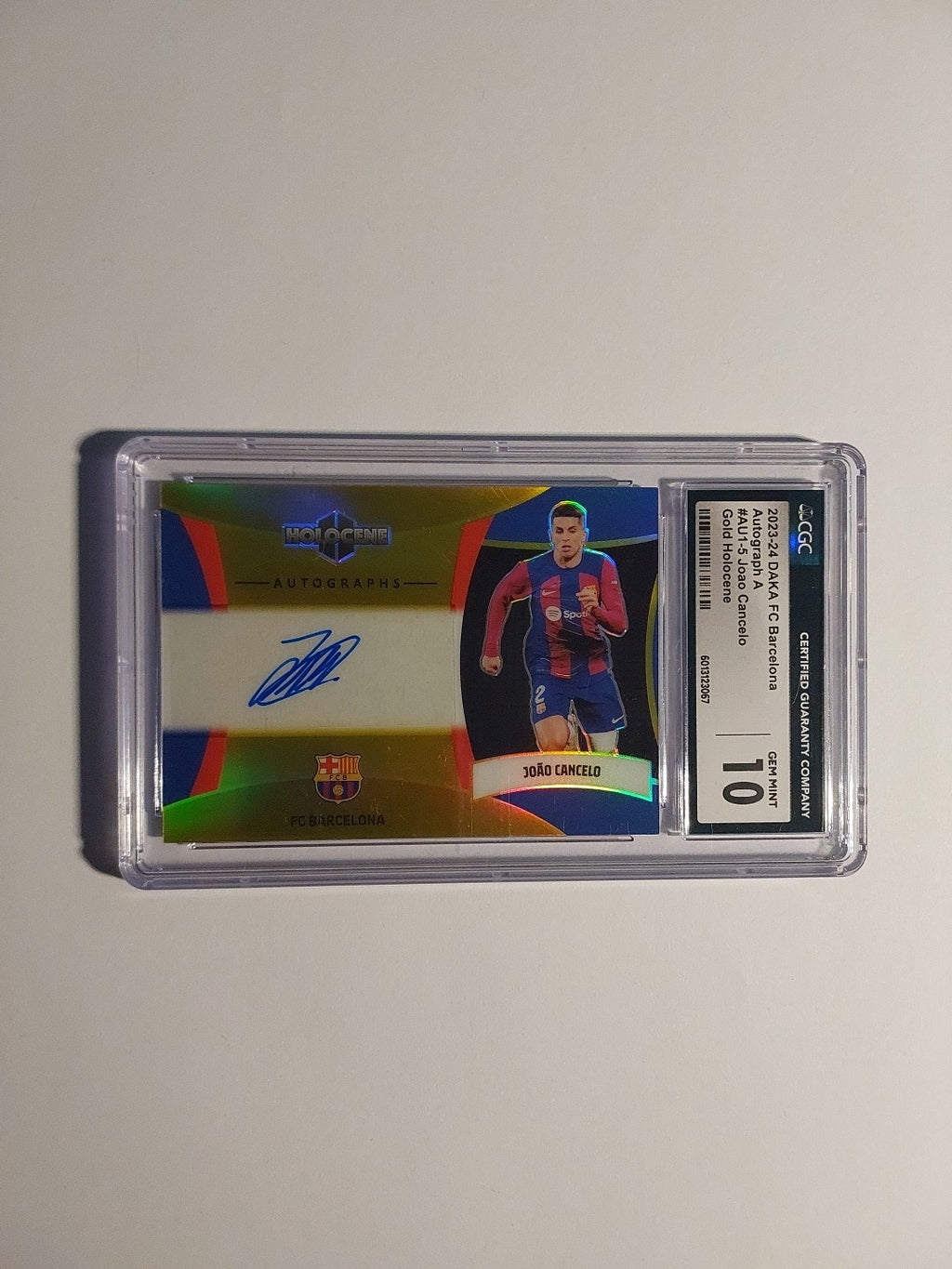 Daka Barcelona 2023-24 Joao Cancelo Auto Parallel 7/15 Refractor CGC 10 = PSA – Bild 2