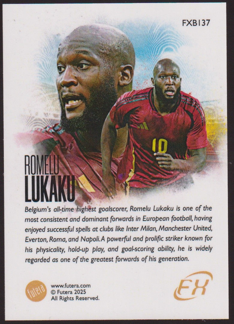 Futera 2024-25 Romelu Lukaku Belgium White Parallel Rare Nr. FXB137 – Bild 2