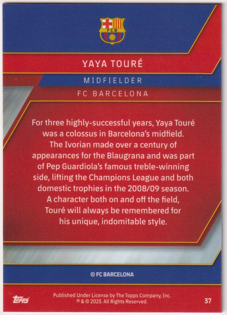 Topps Chrome 2022-23 Yaya Touré FC Barcelona Parallel Rare – Bild 2
