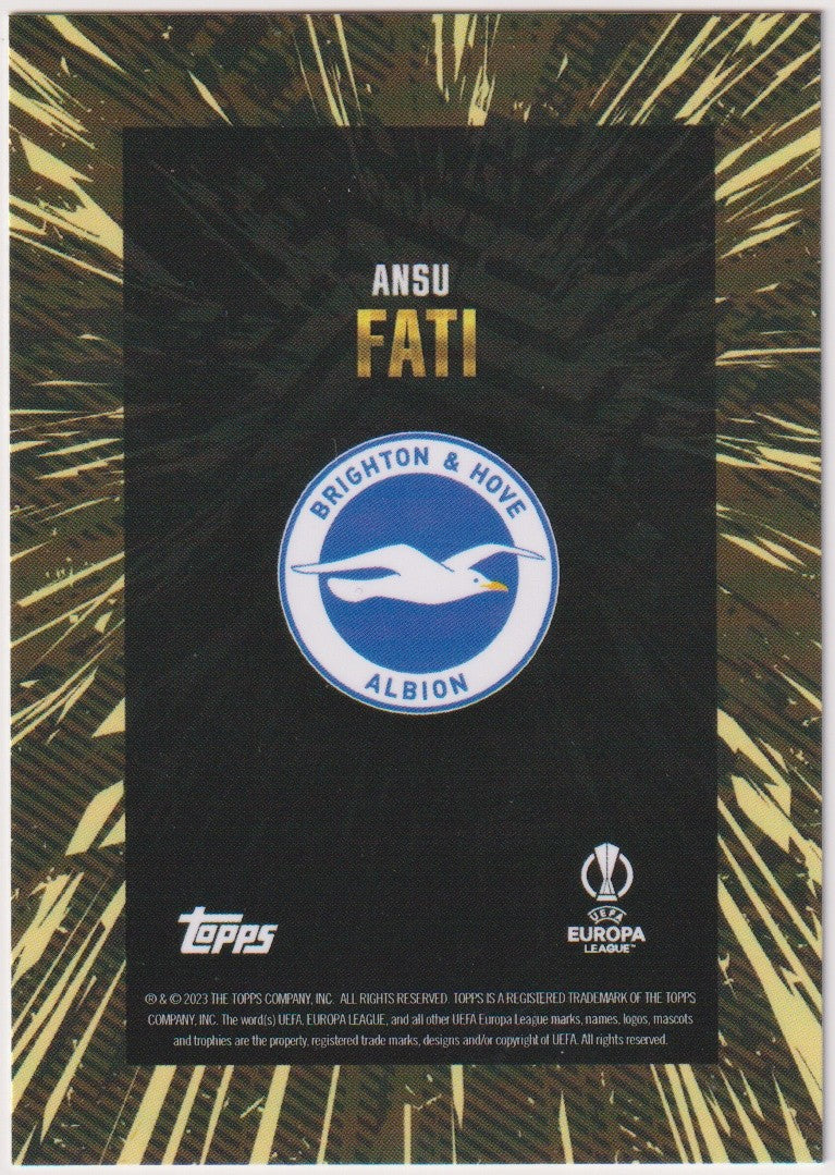 Topps Europa League 2022-23 Ansu Fati Brighton & Hove Albion Parallel Rare – Bild 2