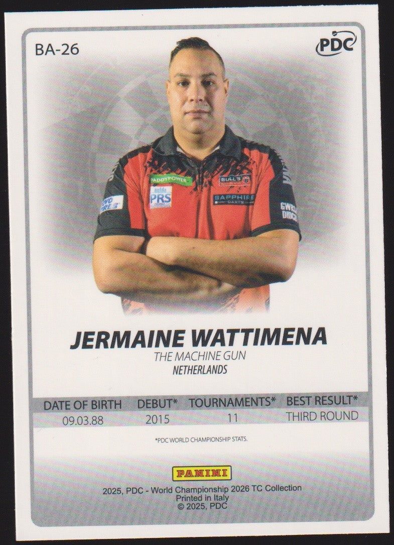 Panini PDC World Championship 2026 Jermaine Wattimena Refractor Parallel – Bild 2
