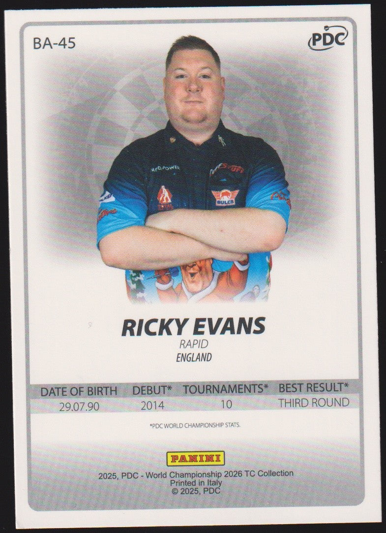 Panini PDC World Championship 2026 Ricky Evans "Rapid" Refractor Parallel – Bild 2