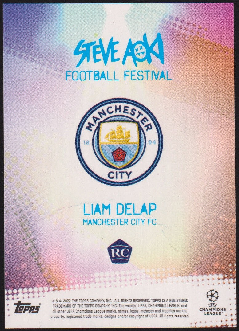 Topps 2021-22 Liam Delap Rookie Manchester City FC Steve Aoki Parallel – Bild 2