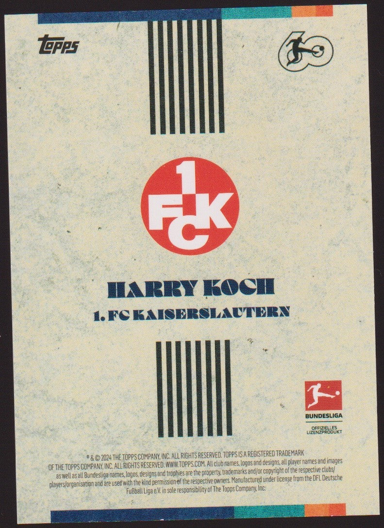 Topps Legenden 2023-24 Harry Koch 1. FC Kaiserslautern BUNDESLIGA Parallel Rare – Bild 2