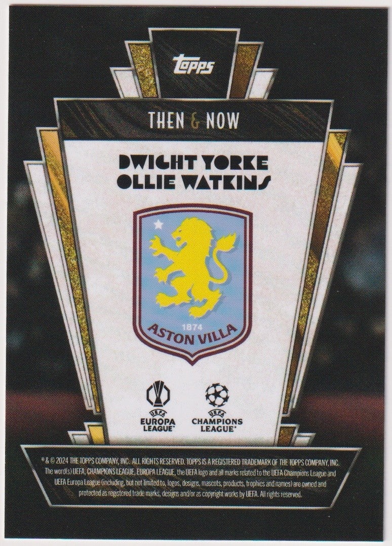 Topps Then & Now 2023-24 Dwight Yorke & Ollie Watkins Aston Villa Parallel Rare – Bild 2