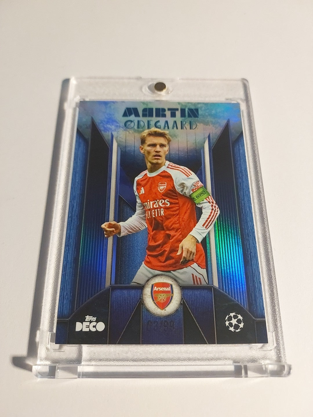 Topps UCC Deco 2025-26 Martin Odegaard Arsenal Parallel 63/99 Refractor Rare Hit – Bild 2