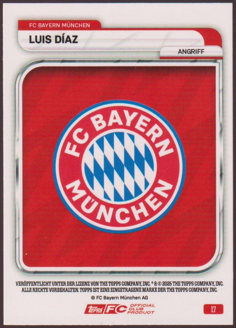 Topps 2024-25 Luis Diaz FC Bayern München Parallel 135/250 Rare – Bild 2