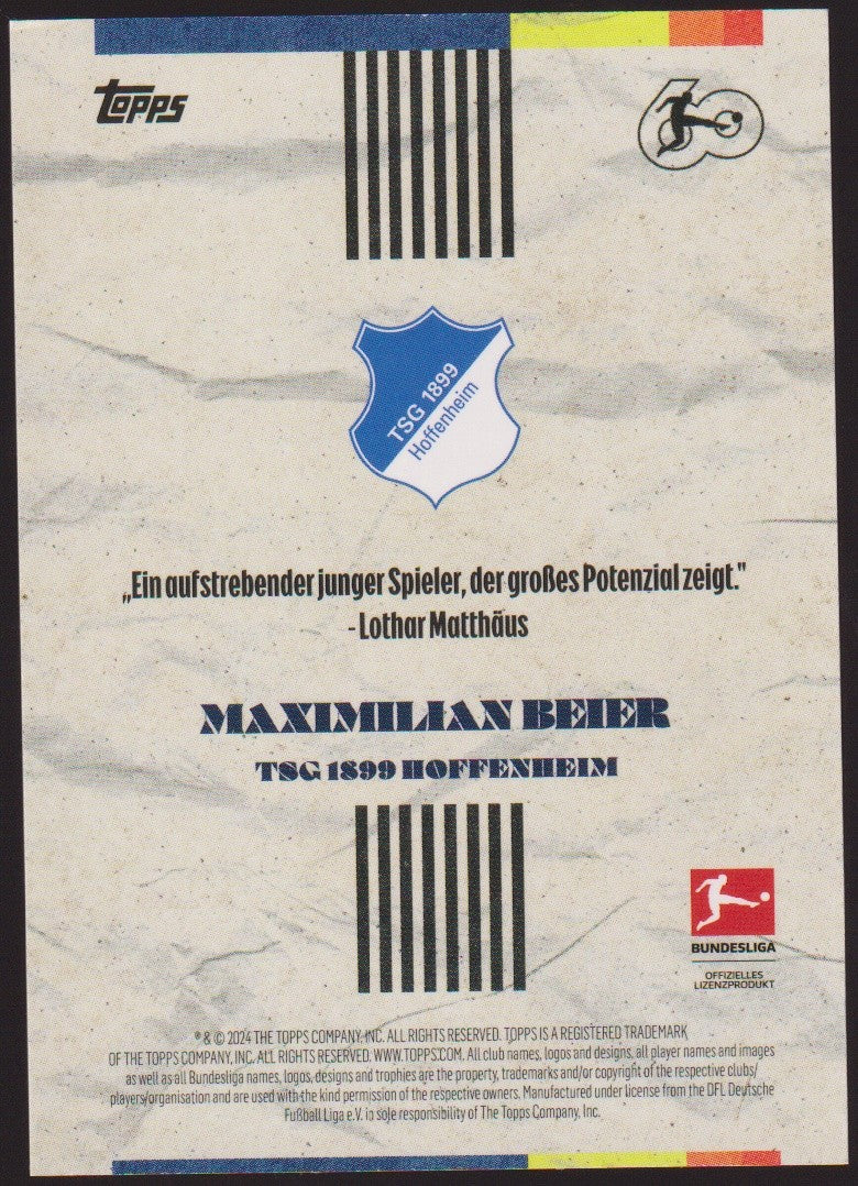 Topps Stars von heute 2023-24 Maximilian Beier TSG 1899 Hoffenheim Parallel Rare – Bild 2