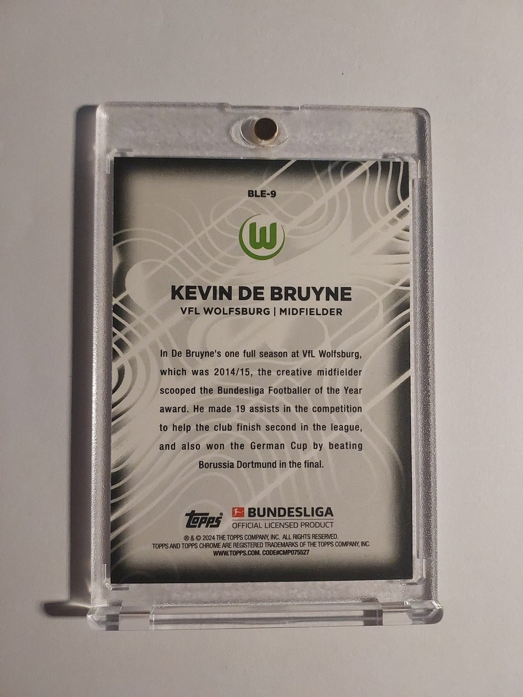 Topps 60 Jahre Bundesliga 2023-24 Kevin De Bruyne Wolfsburg Parallel Rare Hit – Bild 2