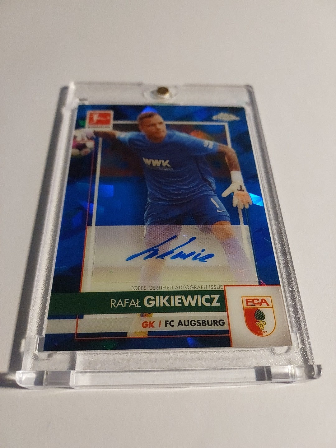 Topps Chrome Bundesliga 2020-21 Rafal Gikiewicz Auto Augsburg Parallel Refractor – Bild 2