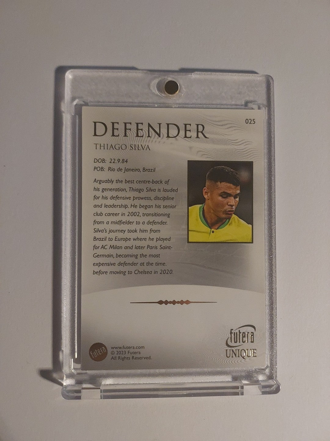 Futera Unique 2023 Thiago Silva Brasilien Parallel Insert Hit – Bild 2