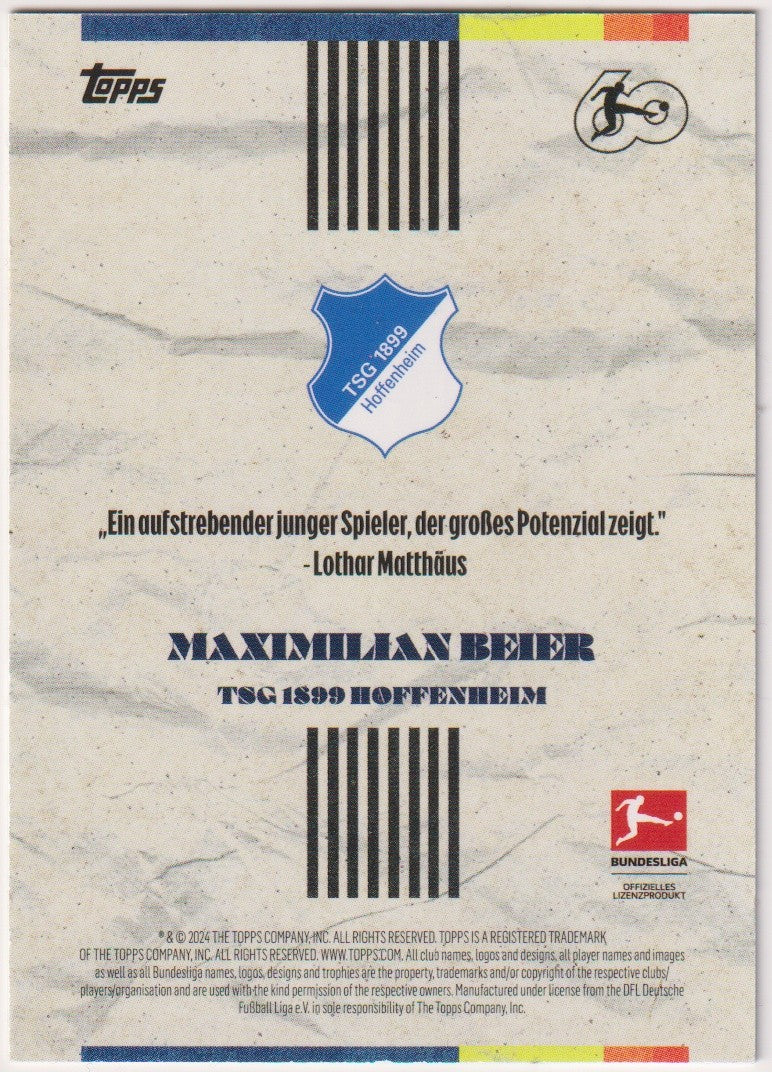 Topps Stars von heute Maximilian Beier TSG 1899 Hoffenheim Parallel Rare – Bild 2