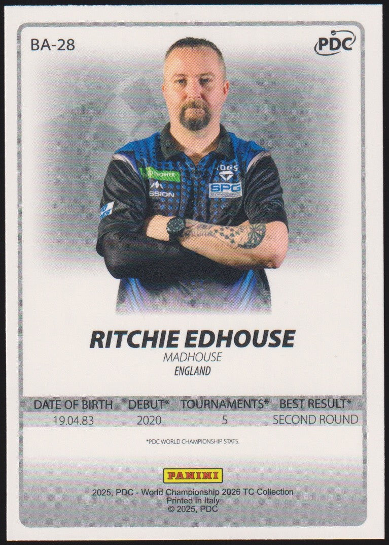 Panini PDC World Championship 2026 Ritchie Edhouse "Madhouse" Refractor Parallel – Bild 2