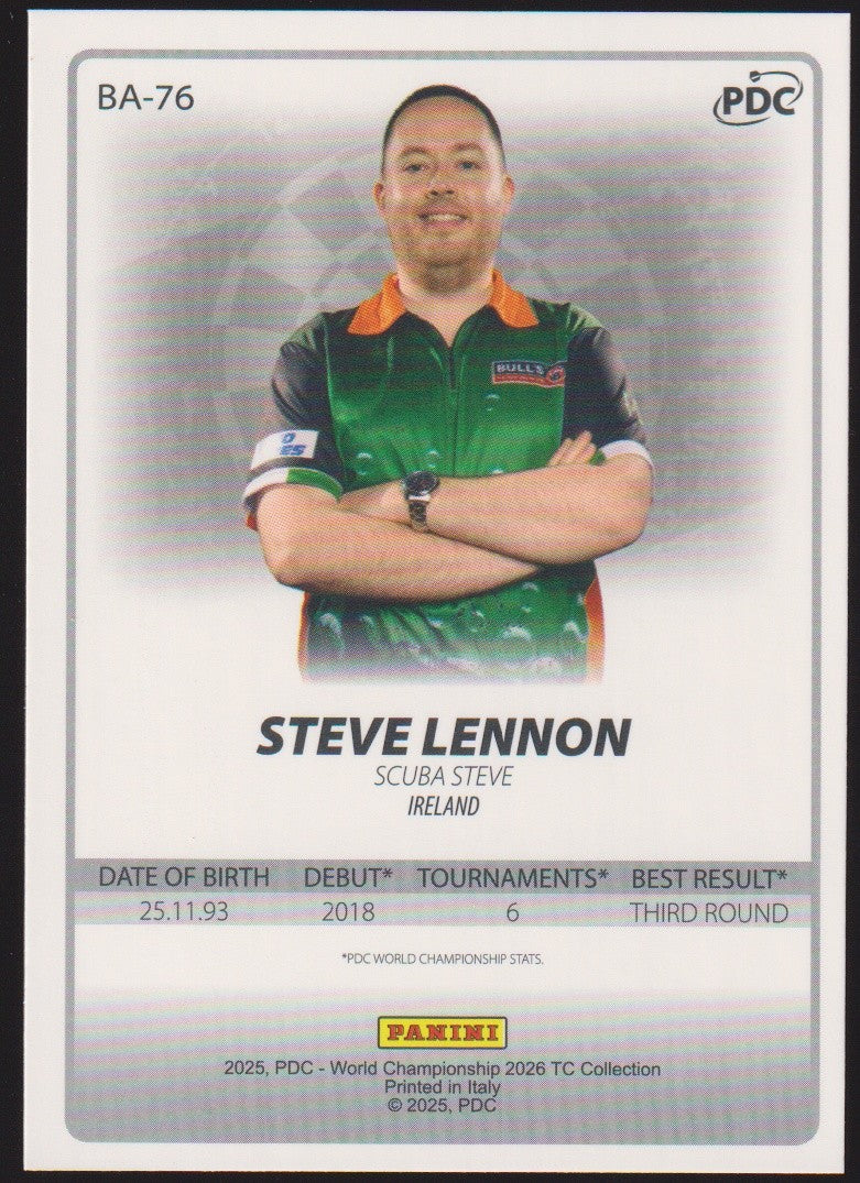 Panini PDC World Championship 2026 Steve Lennon Refractor Parallel – Bild 2